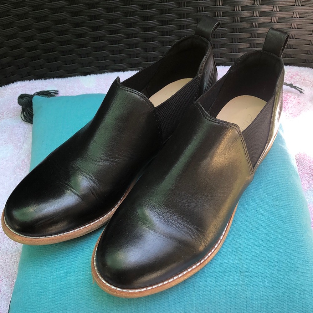 Woman Clark’s booties.